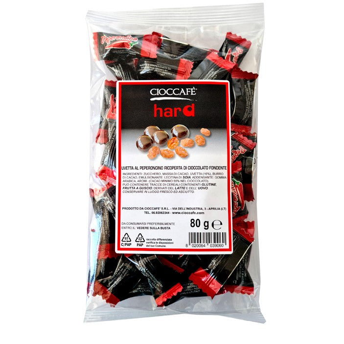 Spicy Uvetta al peperoncino ricoperta di cioccolato fondente 80 GR Cioccafè