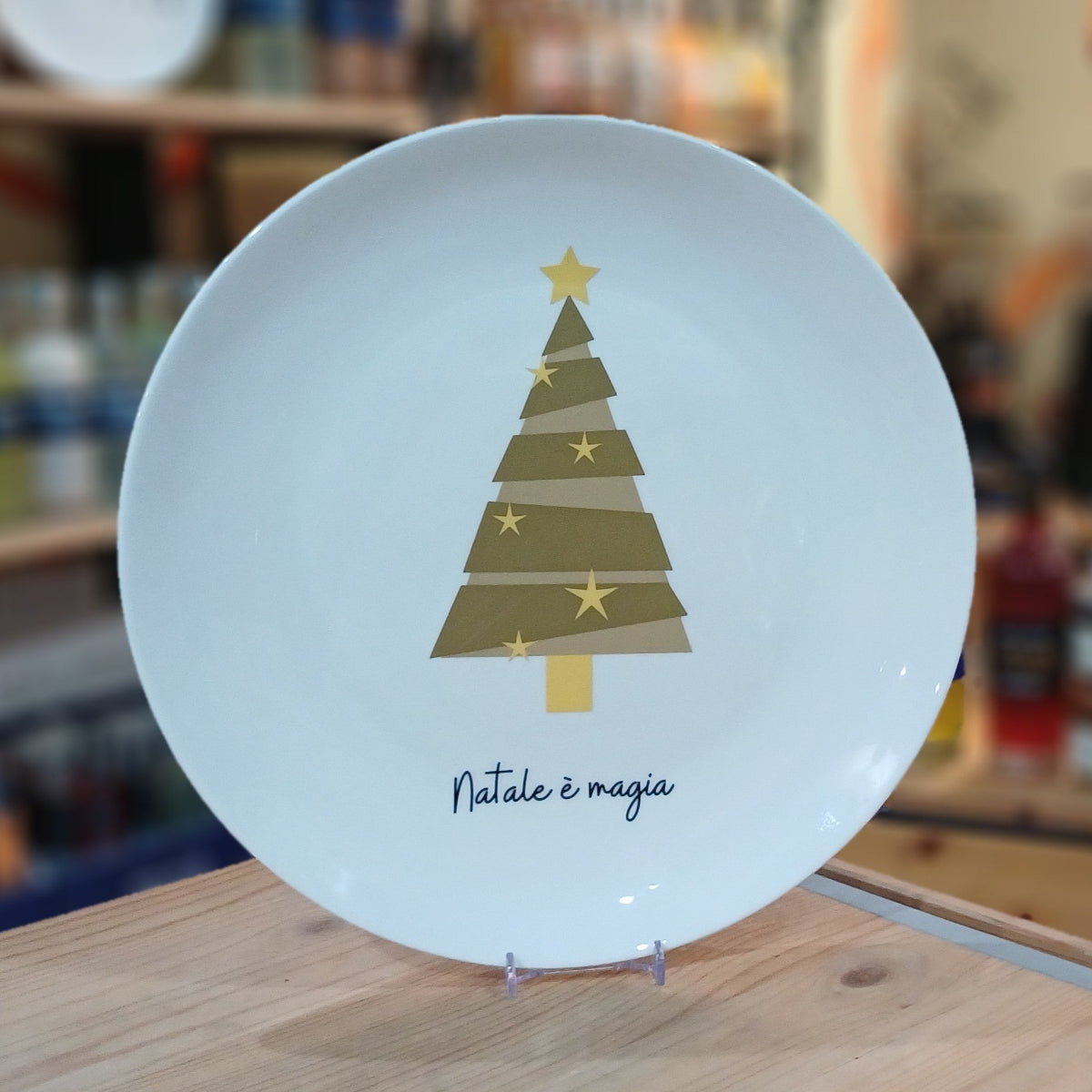 Piatto in ceramica Albero Oro Soorprendimi