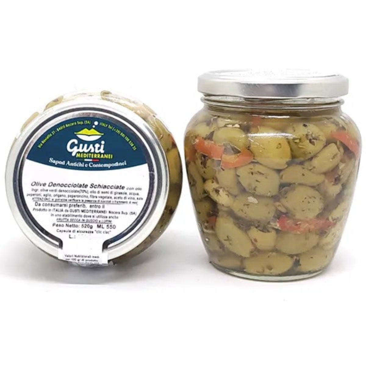 Olive denocciolate schiacciate 550 ML Gusti Mediterranei