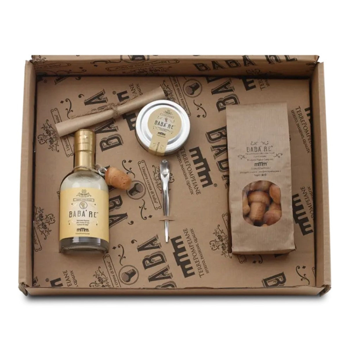 Box Babà Re 20cl + Crema Spalmabile + Babà secchi + Cucchiaino Terre Pompeiane
