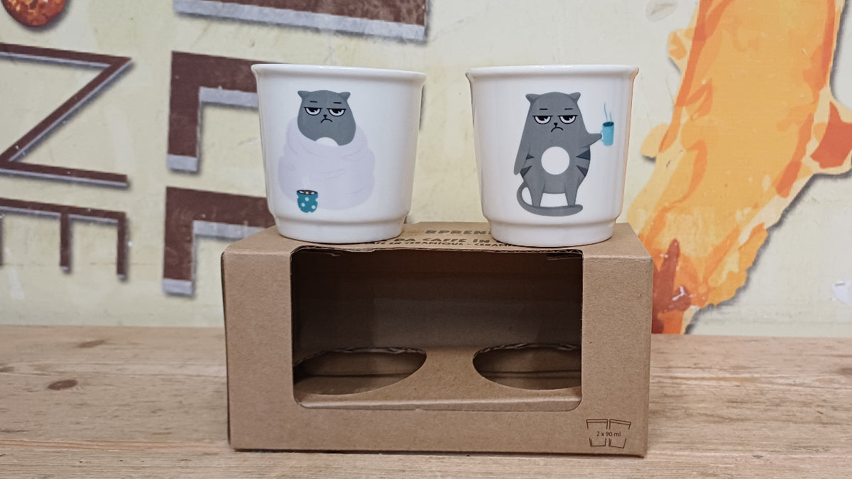 Set Tazzine da caffè in ceramica "Gatti" Soorprendimi