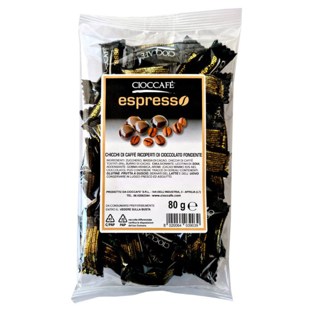 Espresso chicchi di caffè ricoperti al cioccolato fondente 80 GR Cioccafè