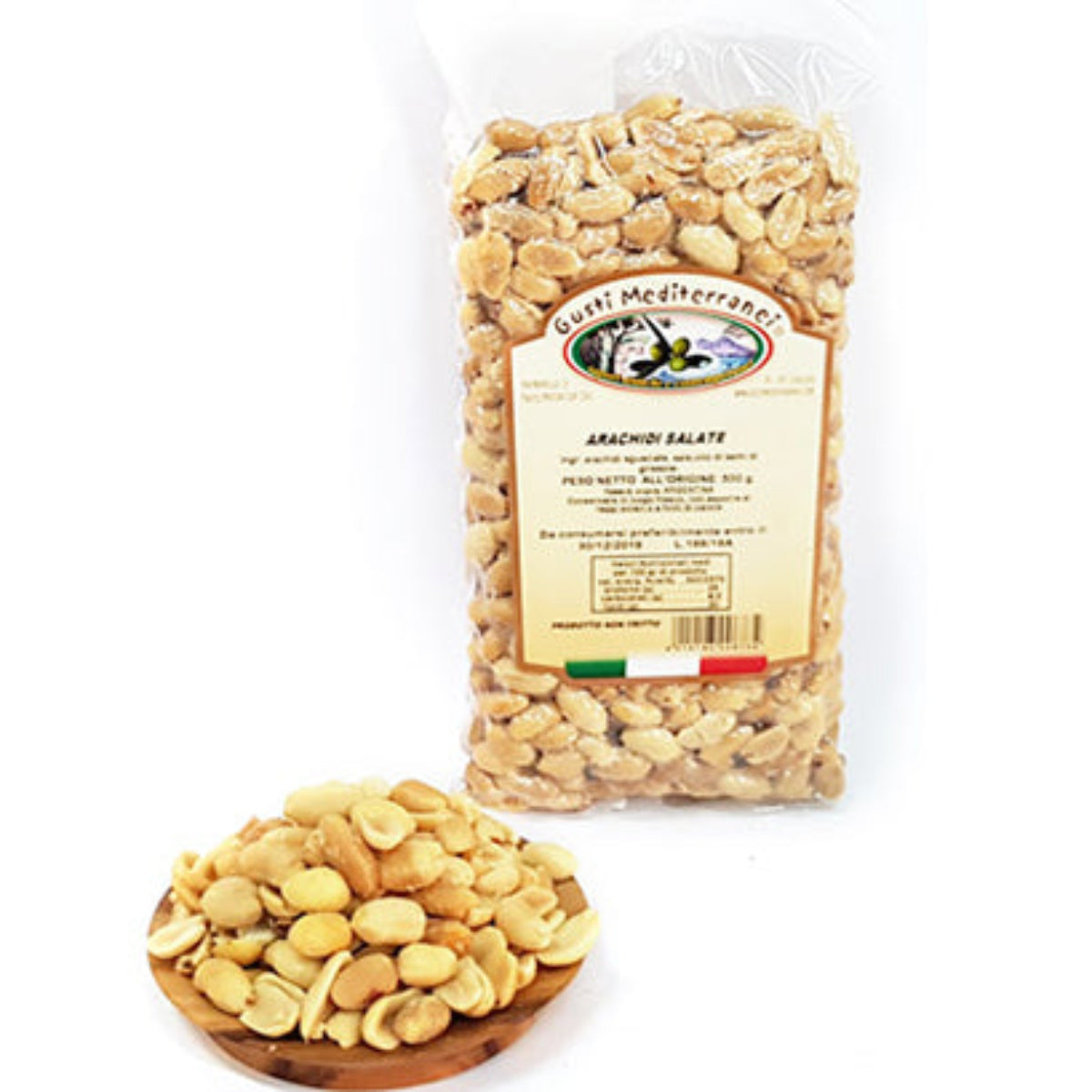 Arachidi sgusciate salate e tostate vaschetta 500 GR Gusti Mediterranei