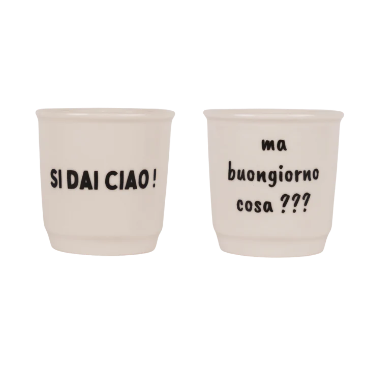Set Tazzine da caffè in ceramica "Buongiorno_Ciao"