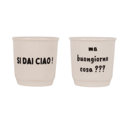 Set Tazzine da caffè in ceramica "Buongiorno_Ciao"