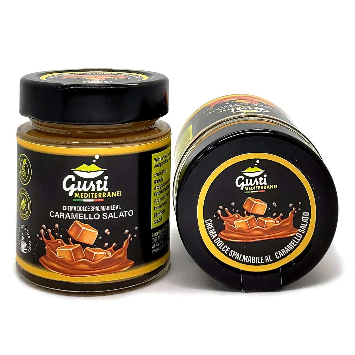 Crema dolce spalmabile al Caramello salato 156 ML - 580 ML Gusti Mediterranei