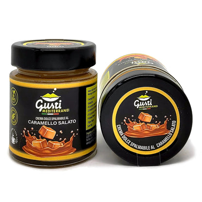 Crema dolce spalmabile al Caramello salato 156 ML - 580 ML Gusti Mediterranei