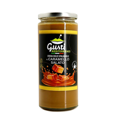 Crema dolce spalmabile al Caramello salato 156 ML - 580 ML Gusti Mediterranei