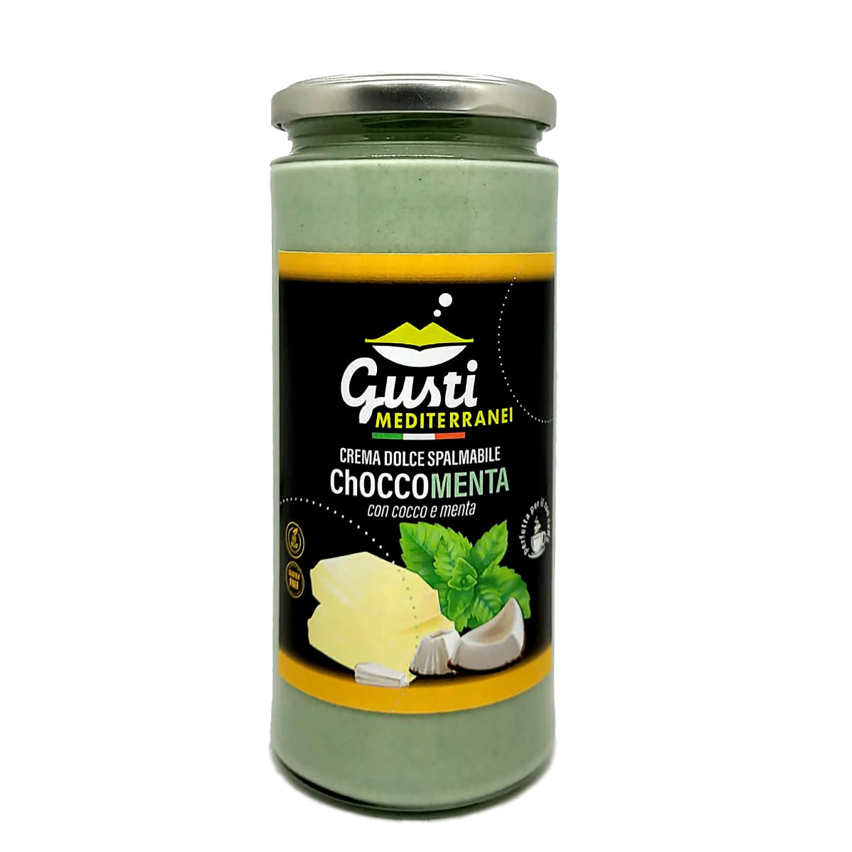 Crema dolce spalmabile al Choccomenta e Cocco 156 ML - 580 ML Gusti Mediterranei