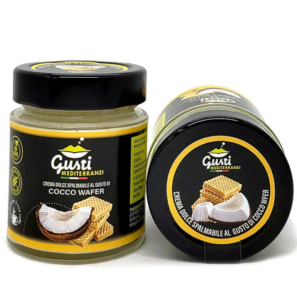 Crema dolce spalmabile al Cocco e Wafer 156 ML - 580 ML Gusti Mediterranei