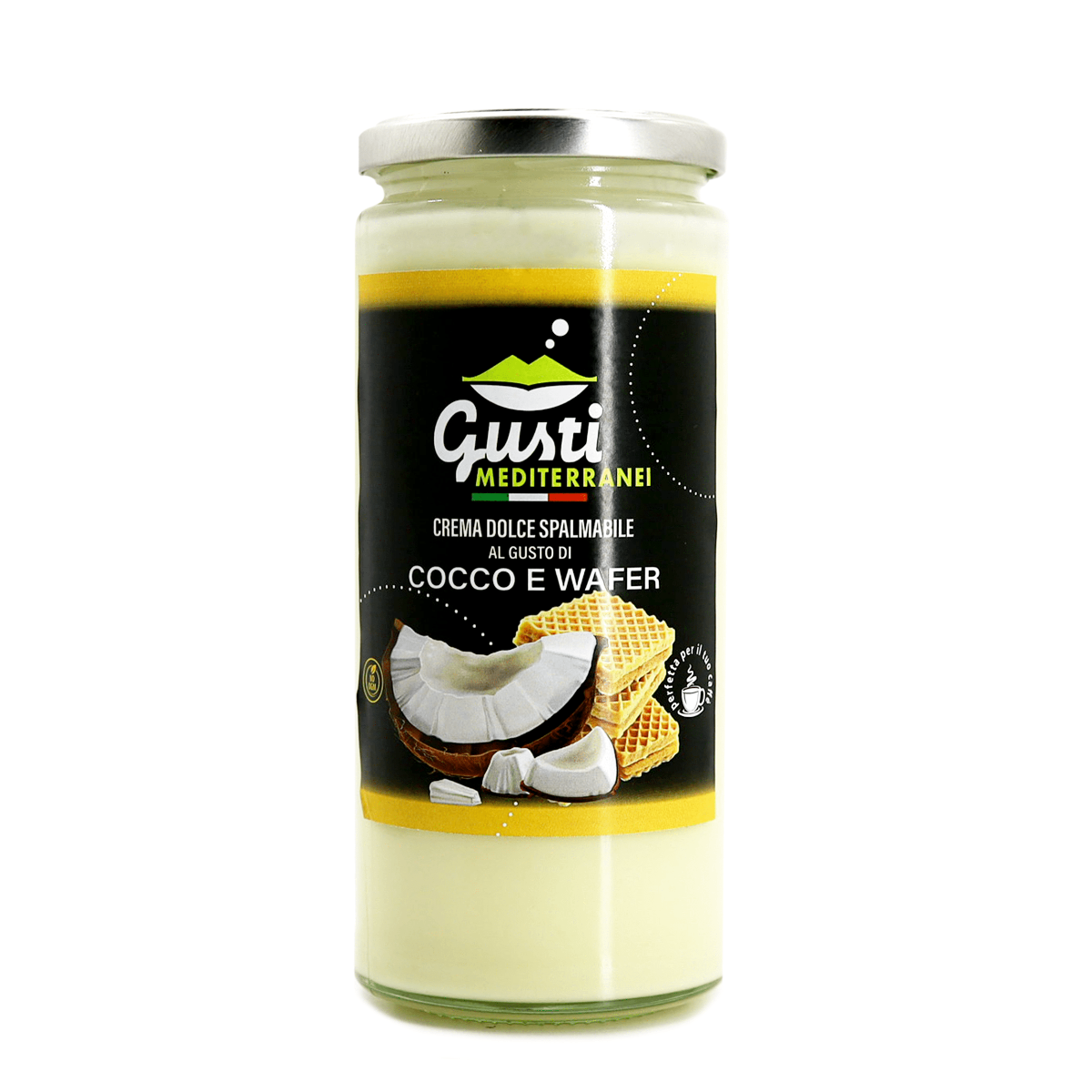 Crema dolce spalmabile al Cocco e Wafer 156 ML - 580 ML Gusti Mediterranei