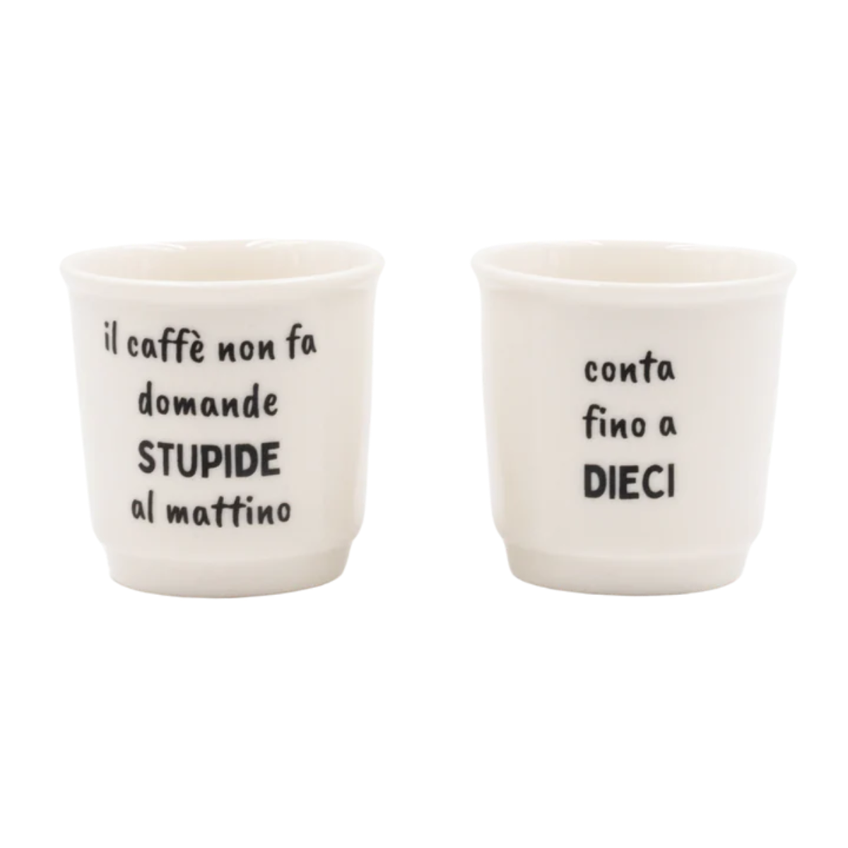 Set Tazzine da caffè in ceramica "Dieci_Stupide"