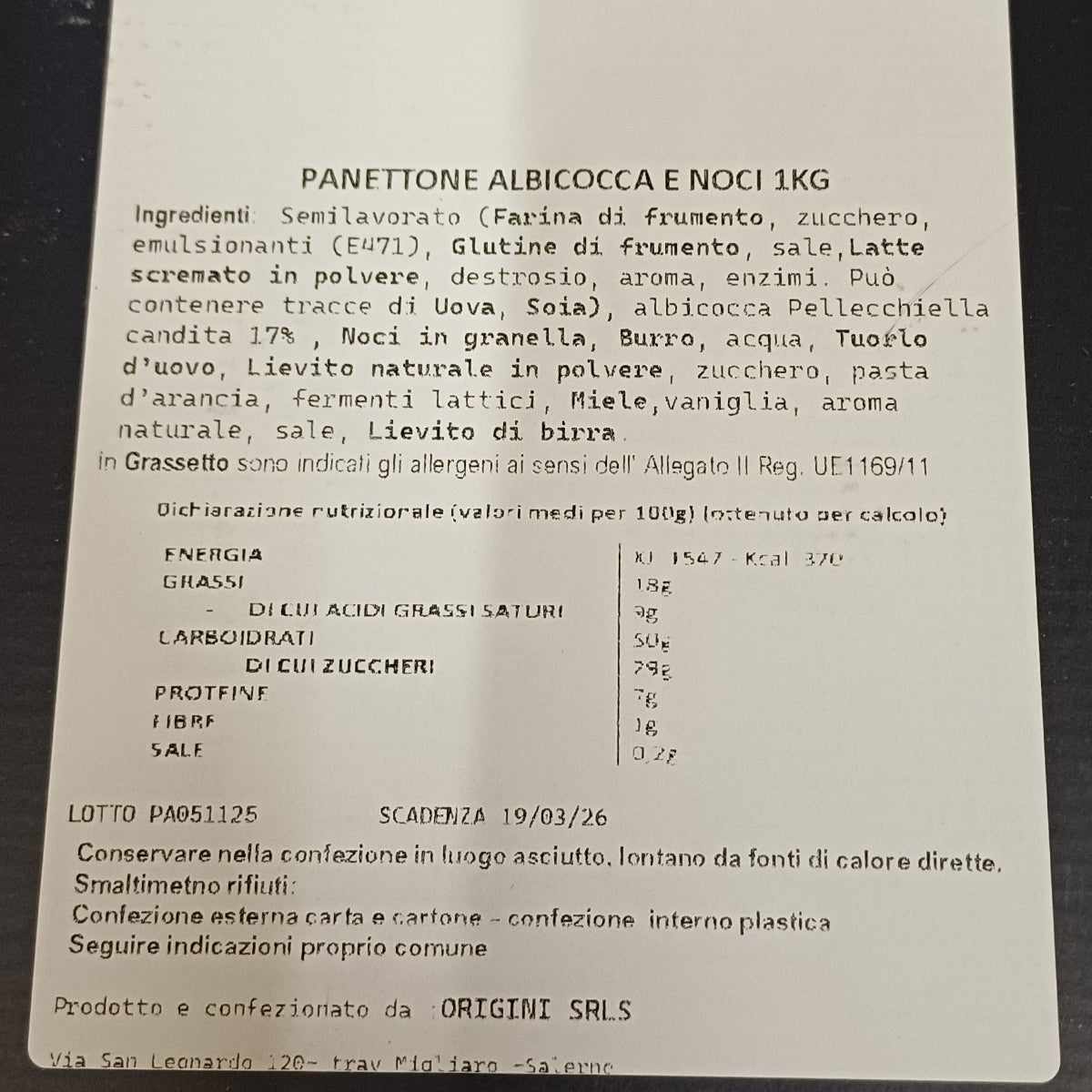 Panettone artigianale Dedicato a Mio Padre 1kg