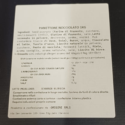 Panettone artigianale Nocciolato 1kg