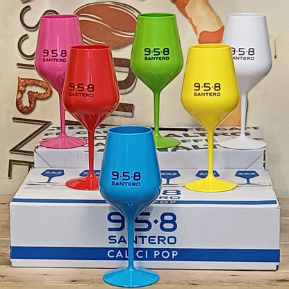 Set 6 Calici/Bicchieri Santero 958 colori misti
