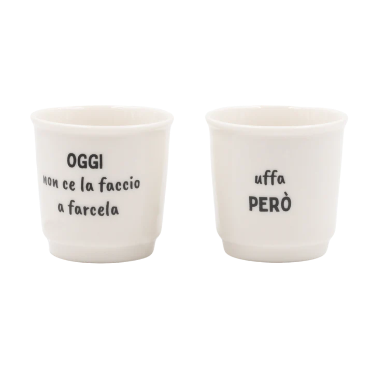 Set Tazzine da caffè in ceramica "Oggi_Però" Soorprendimi