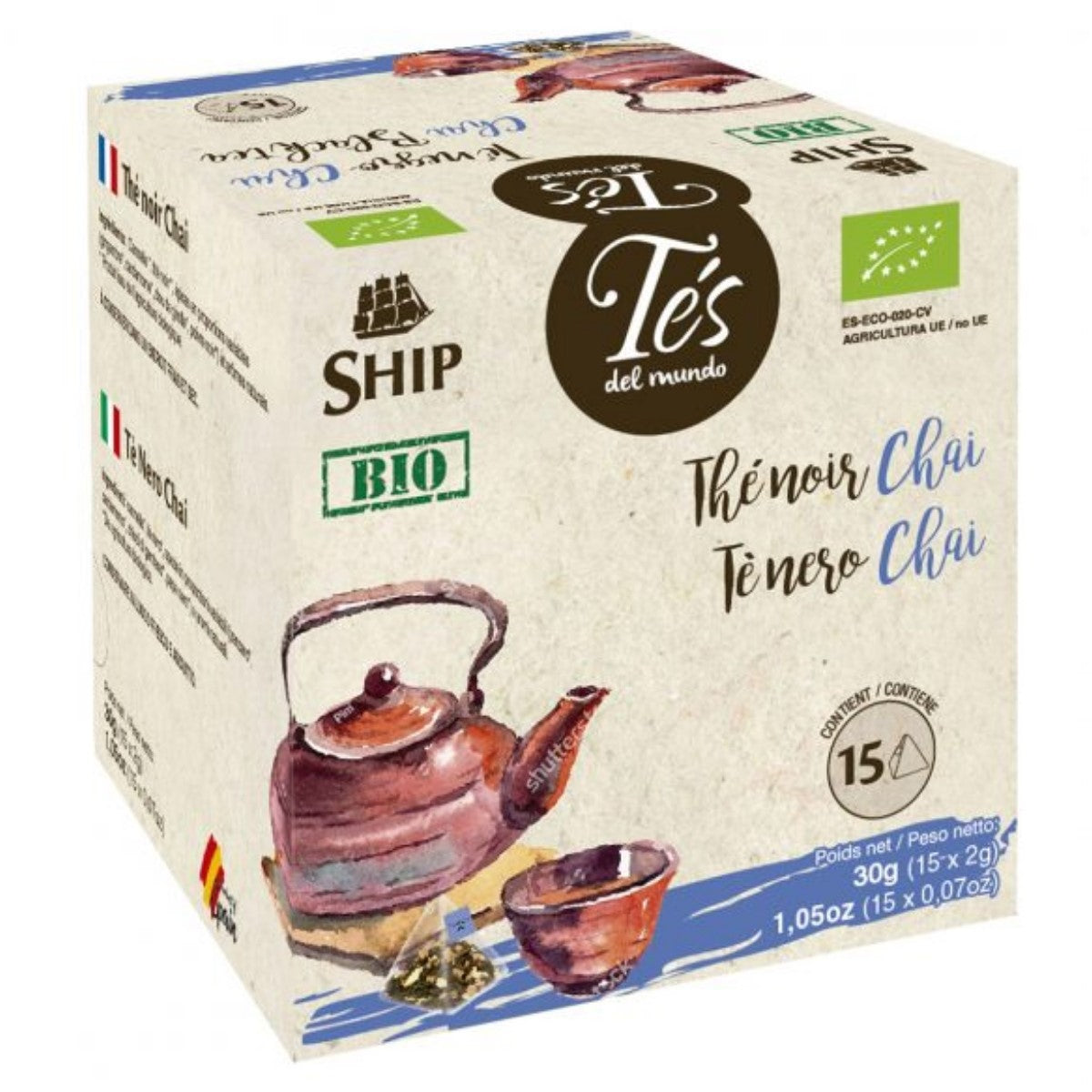 Tè Nero Chai Bio filtri piramidali Ship