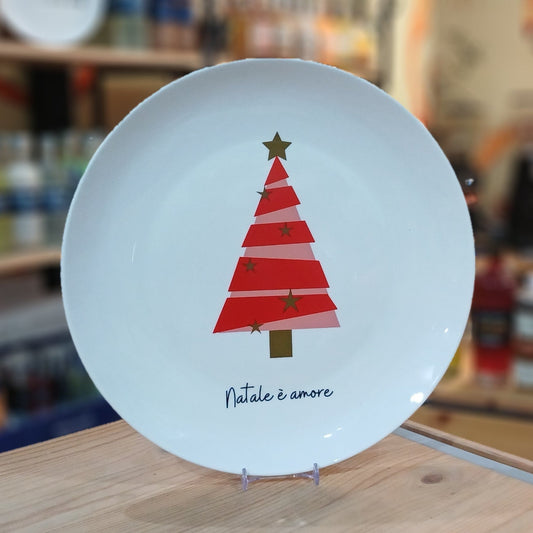 Piatto in ceramica Albero Rosso