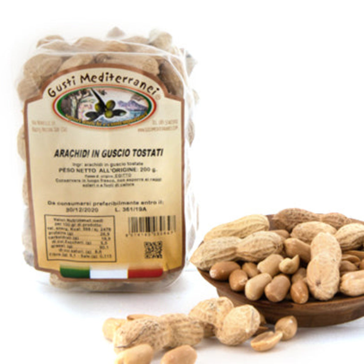 Arachidi in guscio tostati vaschetta 200 GR Gusti Mediterranei