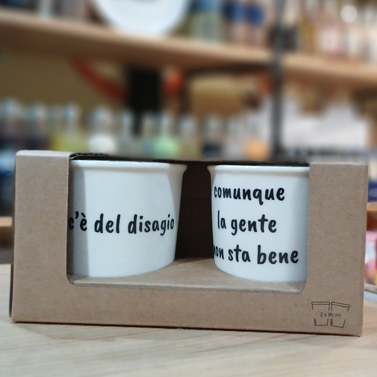 Set Tazzine da caffè in ceramica "C'è del disagio_Comunque la gente non sta bene" Soorprendimi