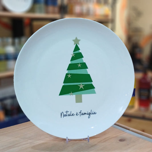 Piatto in ceramica Albero Verde