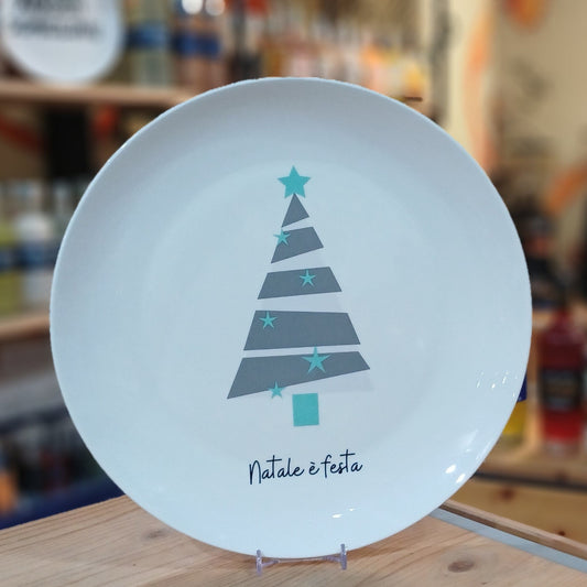 Piatto in ceramica Albero Argento