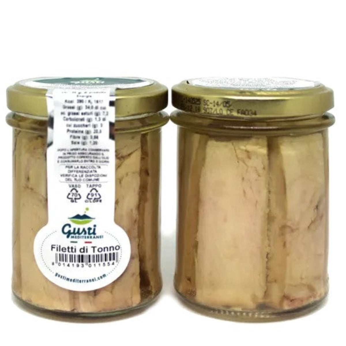 Tonno Pinna Gialla a tranci in olio di oliva 212 ML / 580 ML / 770 ML Gusti Mediterranei