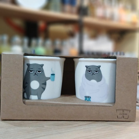 Set Tazzine da caffè in ceramica "Gatti"
