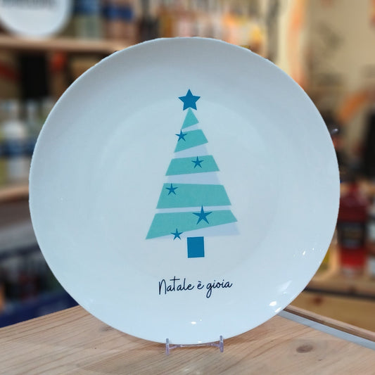 Piatto in ceramica Albero Azzurro