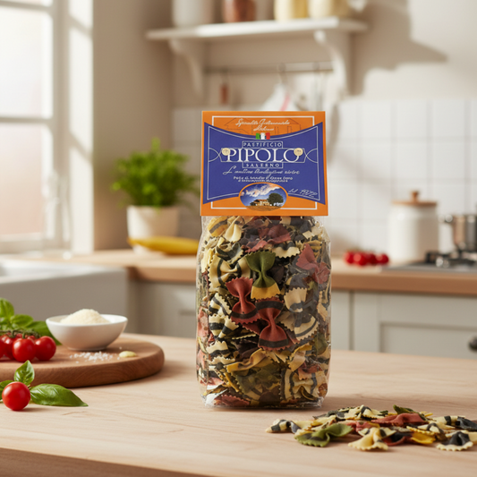 Confezione di Farfalle Tigrate Pipolo ambientata in una cucina italiana casalinga