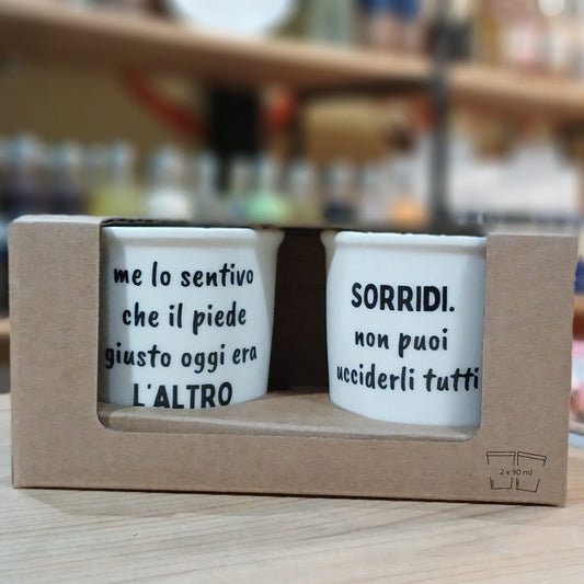 Set Tazzine da caffè in ceramica "Sorridi_L'altro"