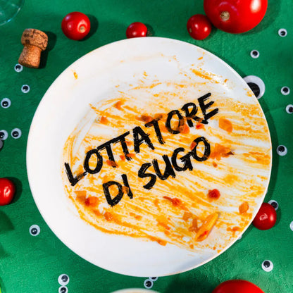Piatto in ceramica "Lottatore di sugo"