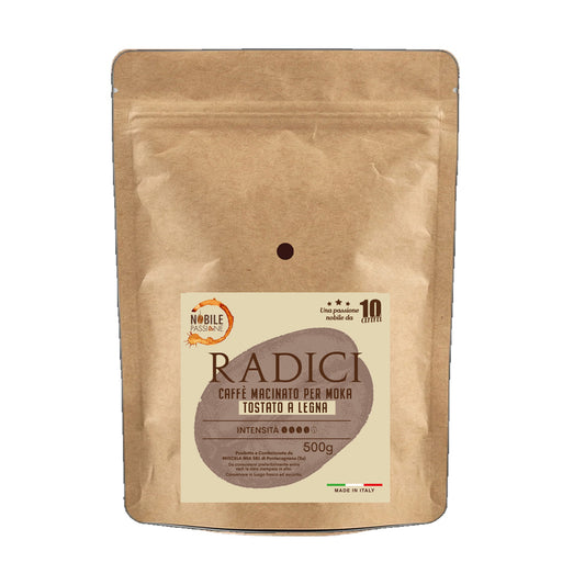 Miscela RADICI 500gr MACINATO per Moka Tostato a Legna di Nobile Passione