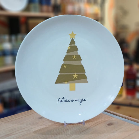 Piatto in ceramica Albero Oro