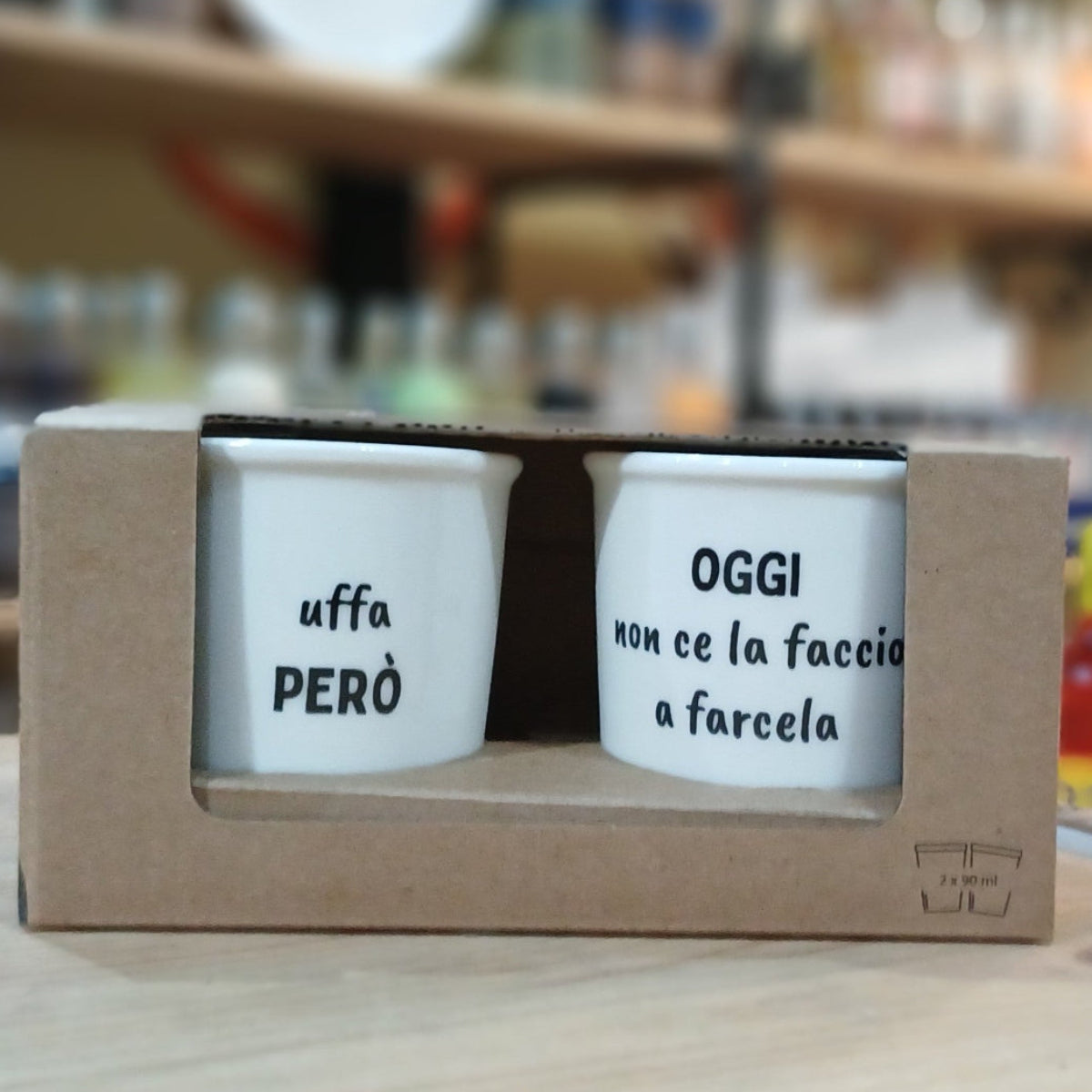 Set Tazzine da caffè in ceramica "Oggi_Però" Soorprendimi