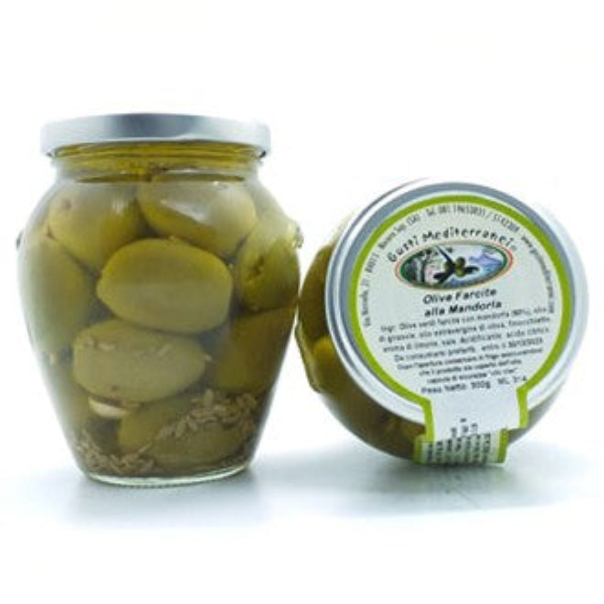 Olive farcite alla mandorla in olio extravergine d'oliva 314 ML Gusti Mediterranei