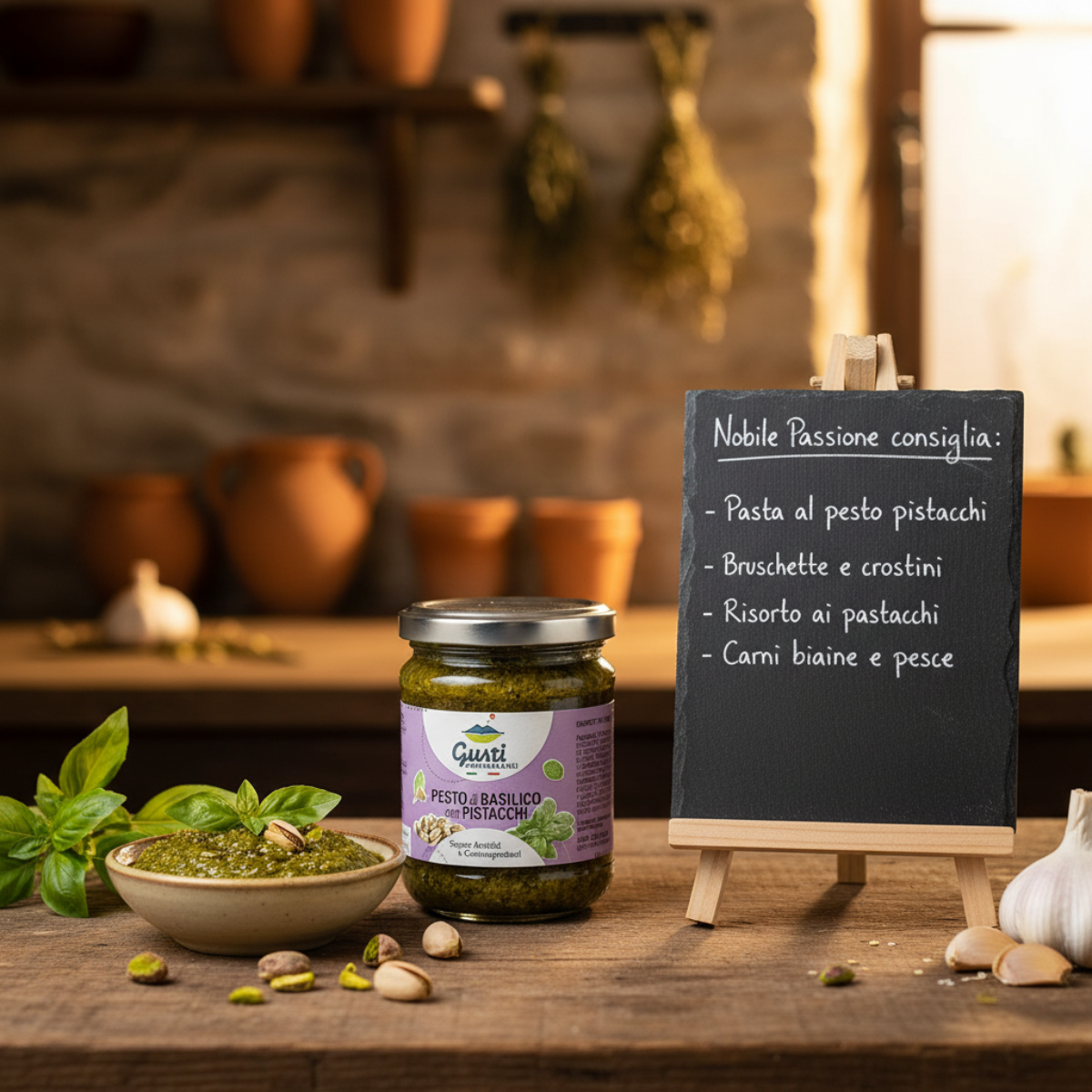 Pesto al Basilico con Pistacchi — Frame Cucina