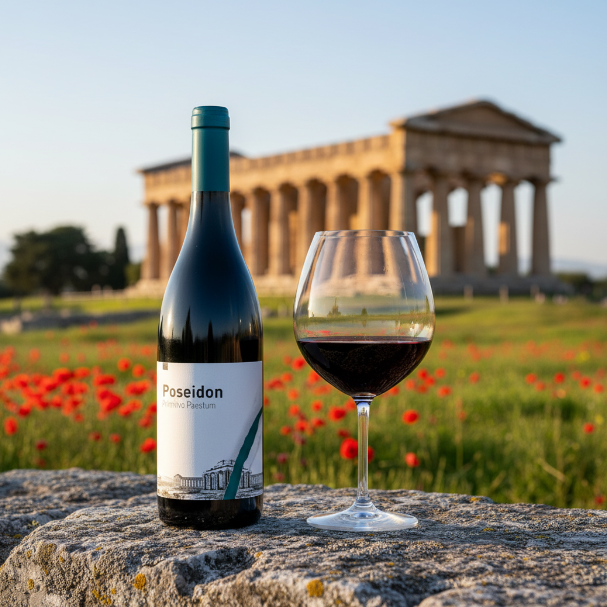 Poseidon Primitivo Paestum — Frame editoriale